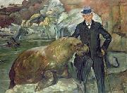 Lovis Corinth Portrat Carl Hagenbeck mit dem Walrob Pallas oil painting reproduction